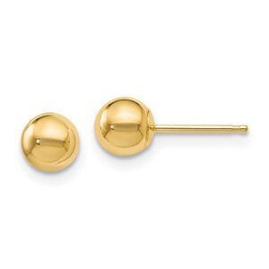5mm (3/16 Inch) 14k Yellow Gold Polished Ball Friction Back Studs